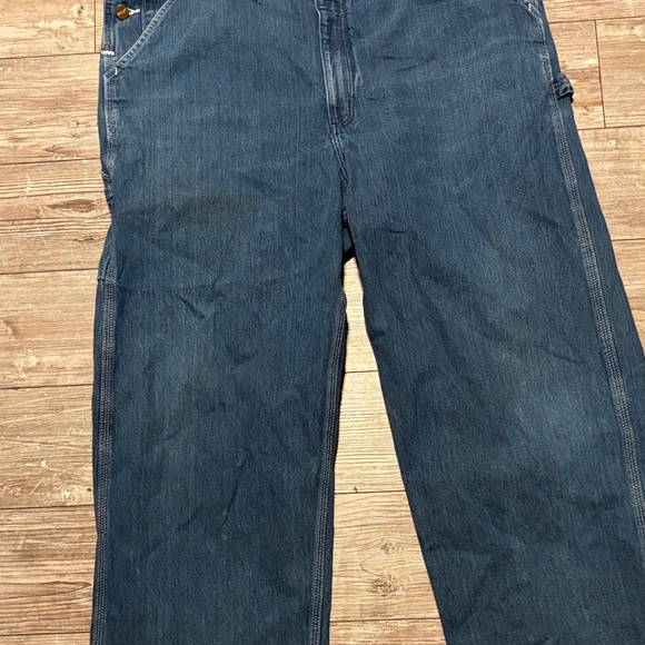 Carhartt R08 DNM Denim Blue Workwear Overalls 42x33 - Picture 5 of 16